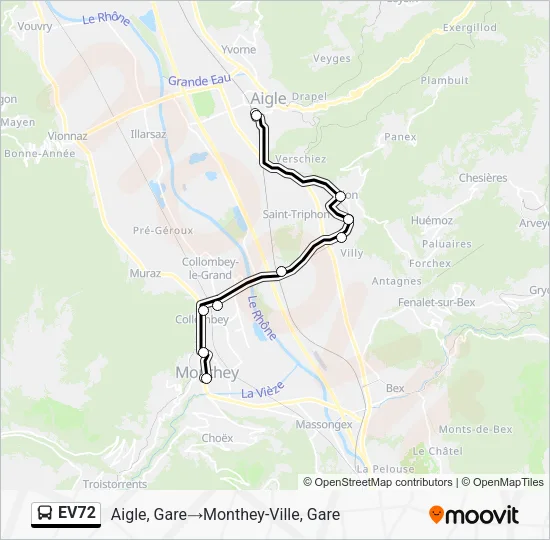 EV72 Bus Line Map