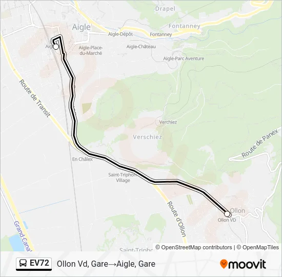 EV72 Bus Line Map