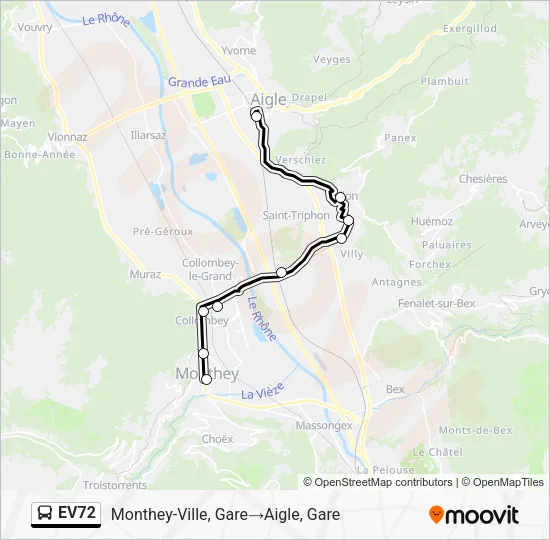 EV72 Bus Line Map