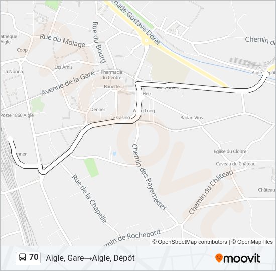 70 Bus Line Map