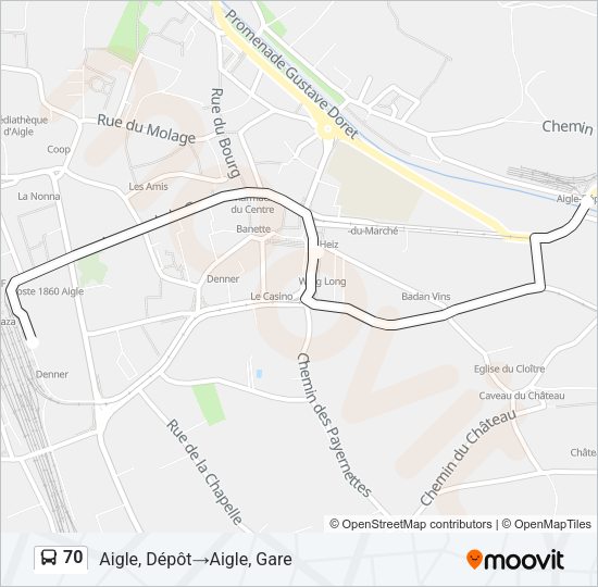 70 Bus Line Map