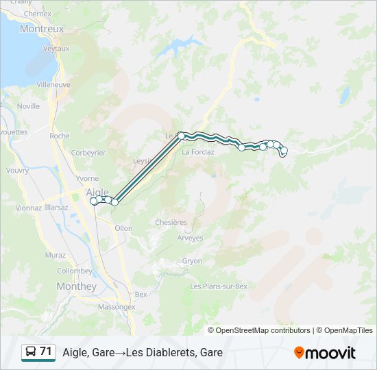71 Bus Line Map