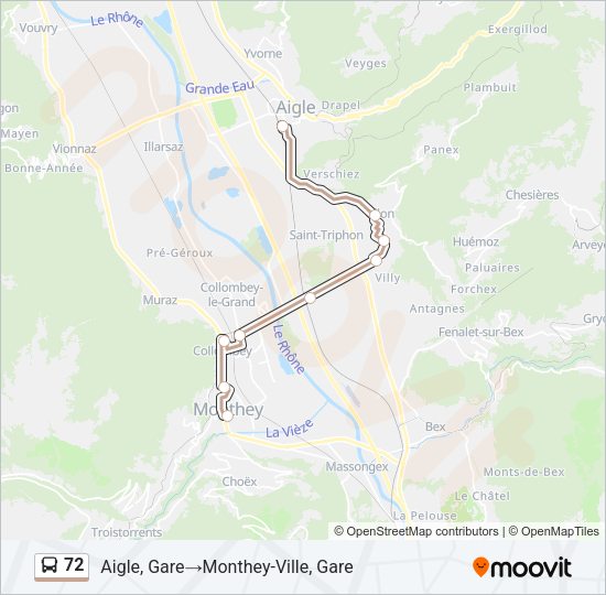 72 Bus Line Map