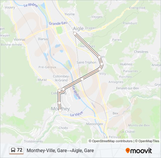 72 Bus Line Map
