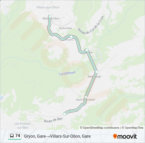74 Bus Line Map
