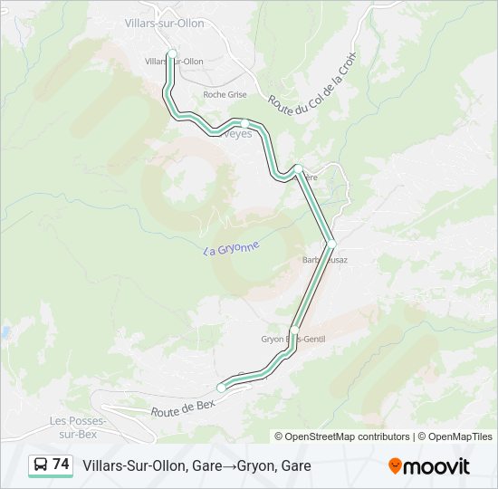 74 Bus Line Map