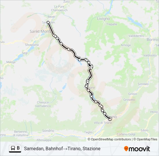 B Bus Line Map