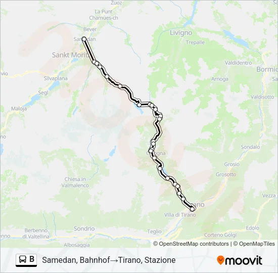 B Bus Line Map