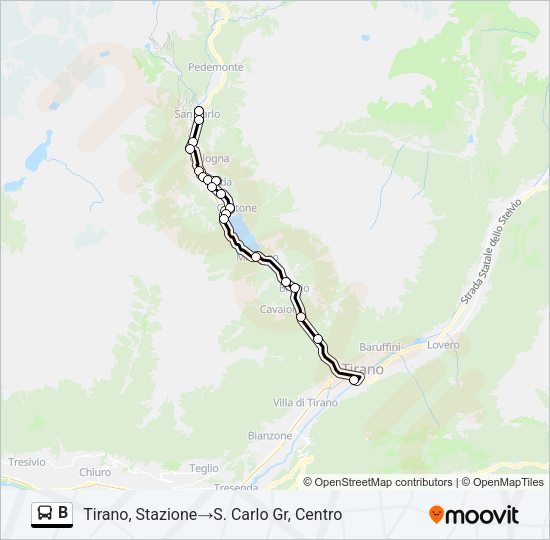 B Bus Line Map