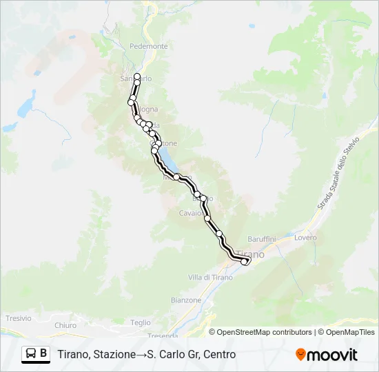 B Bus Line Map