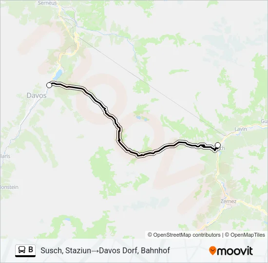 B Bus Line Map
