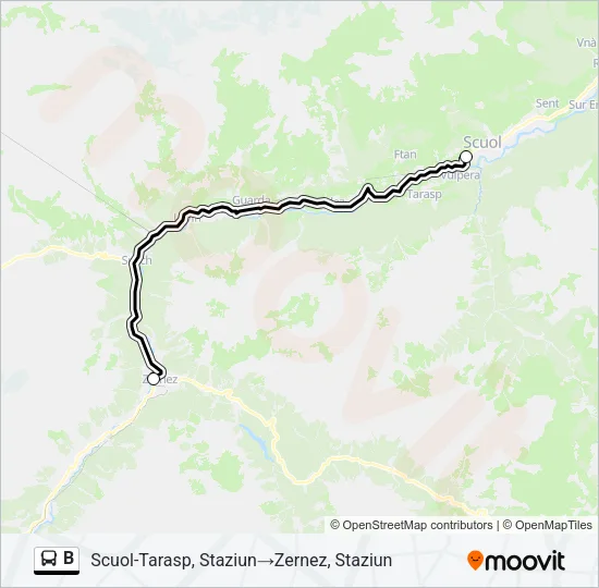 B Bus Line Map