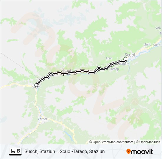 B Bus Line Map