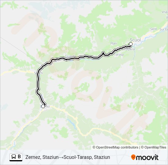 B Bus Line Map