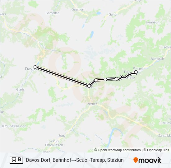 B Bus Line Map