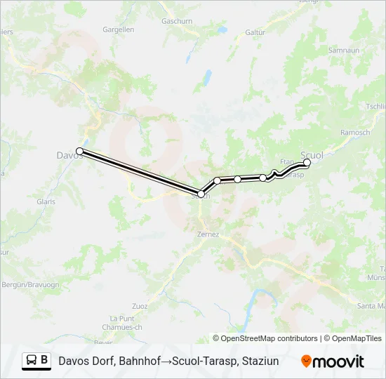 B Bus Line Map
