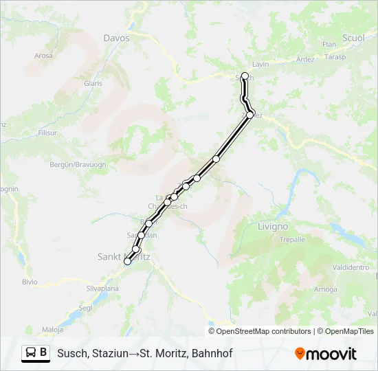 B Bus Line Map