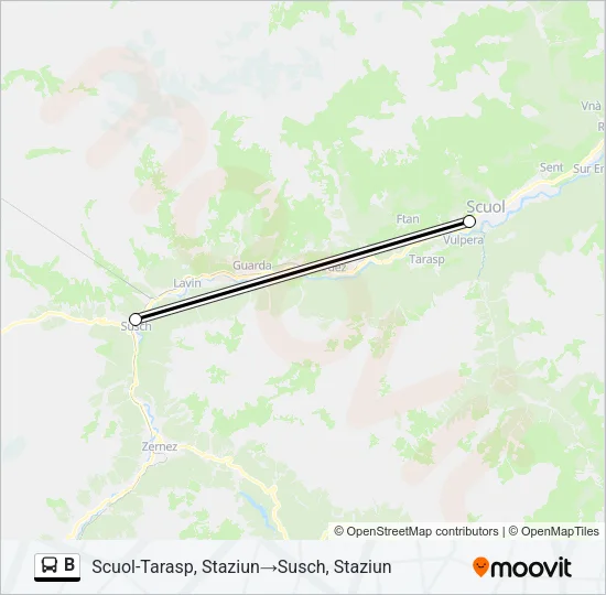 B Bus Line Map