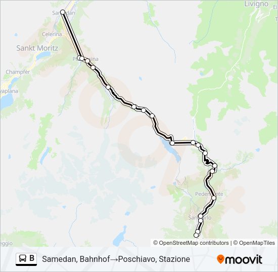 B Bus Line Map