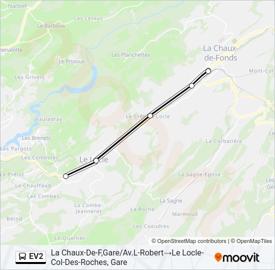 EV2 Bus Line Map