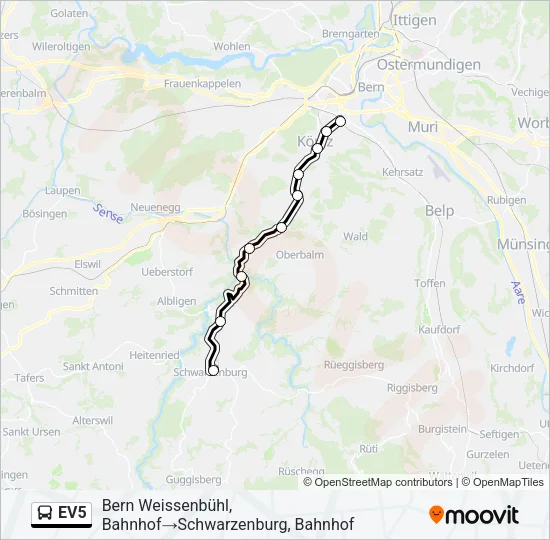 EV5 Bus Line Map
