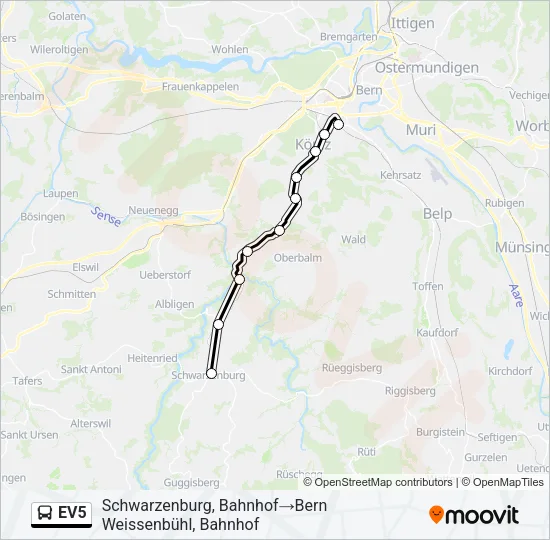 EV5 Bus Line Map