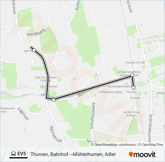 EV5 Bus Line Map