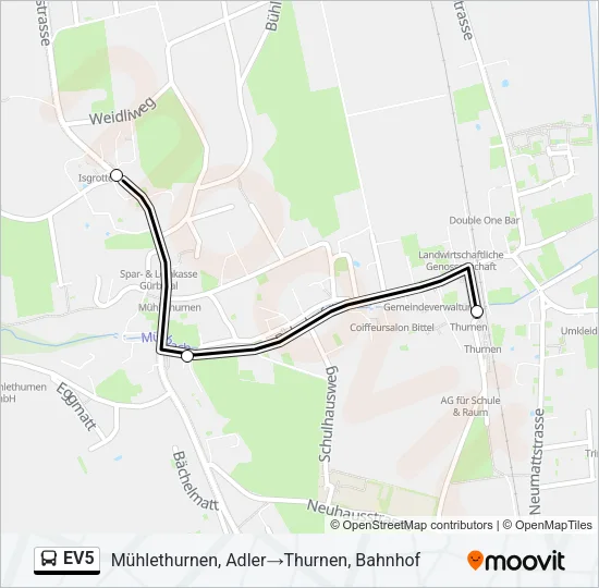 EV5 Bus Line Map