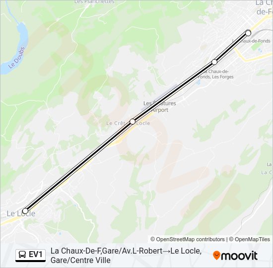 EV1 Bus Line Map