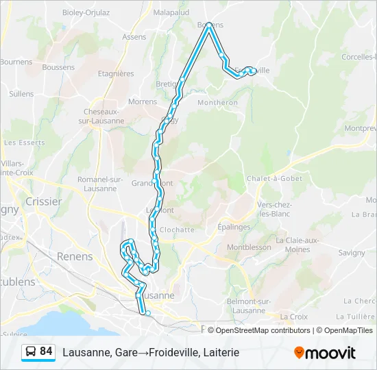84 Bus Line Map