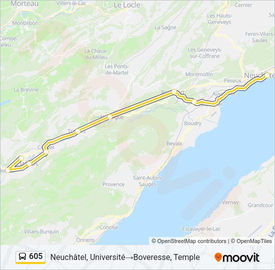 605 Bus Line Map