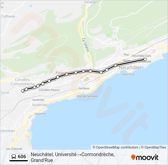 606 Bus Line Map
