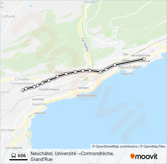 606 Bus Line Map