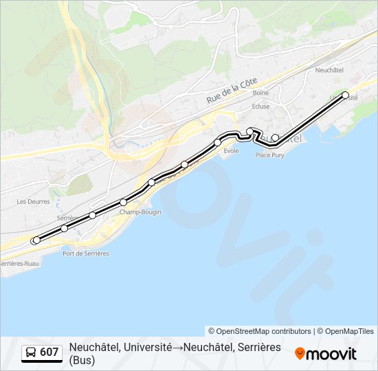 607 Bus Line Map