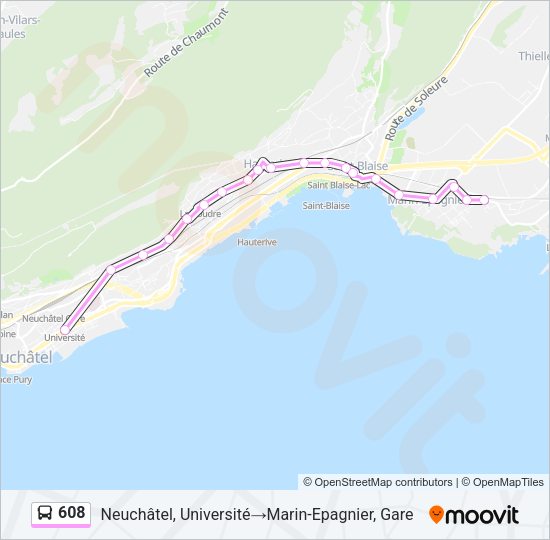 608 Bus Line Map