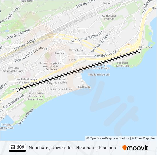 609 Bus Line Map