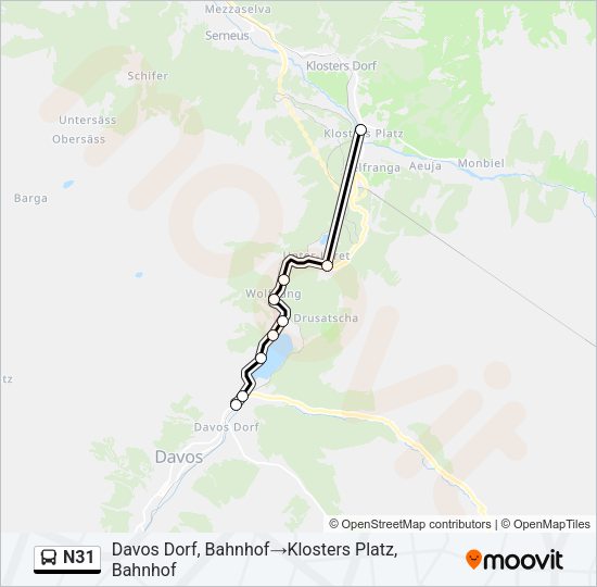 N31 Bus Line Map