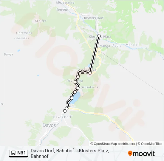 N31 Bus Line Map
