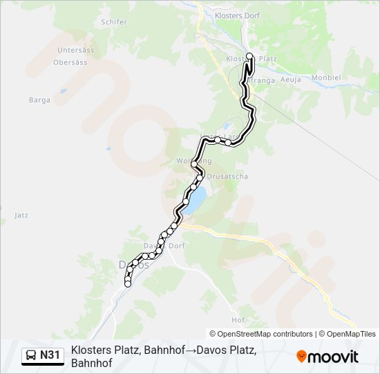 N31 Bus Line Map