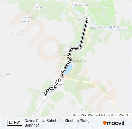 N31 Bus Line Map