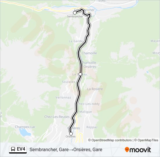 EV4 Bus Line Map