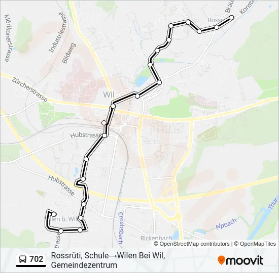 702 Bus Line Map