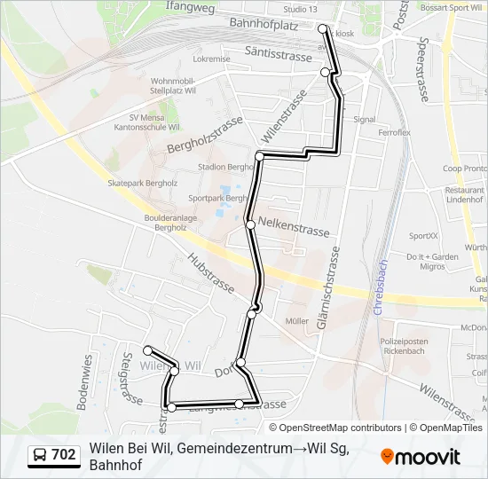 702 Bus Line Map