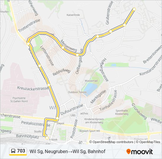 703 Bus Line Map