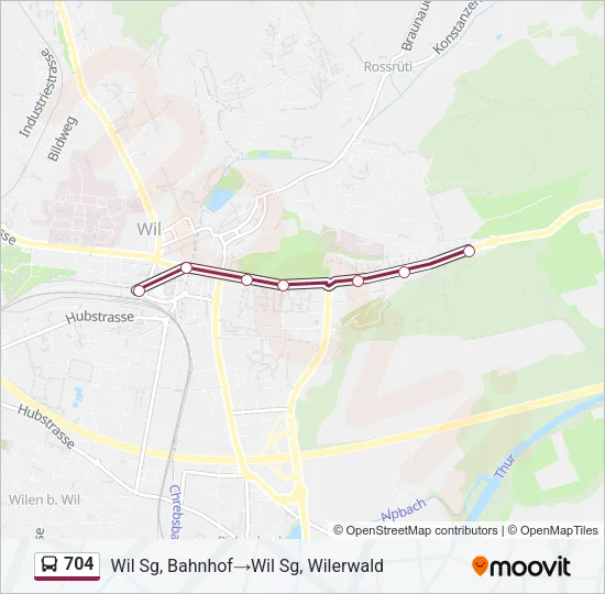 704 Bus Line Map