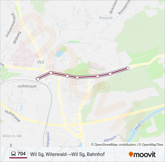 704 Bus Line Map