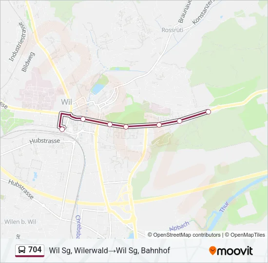 704 Bus Line Map