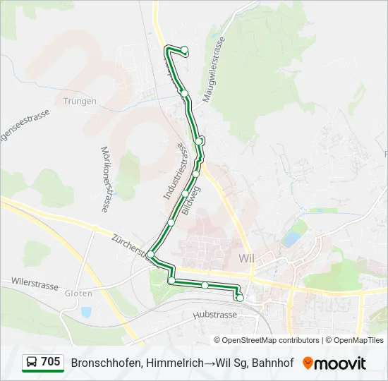705 Bus Line Map