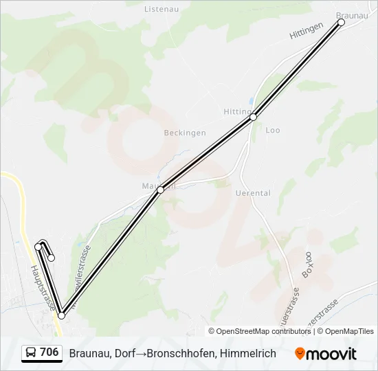 706 Bus Line Map