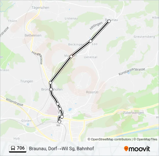 706 Bus Line Map